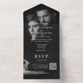 白黒エレガント写真QRコードAll-in-one オールインワン招待状 (内側)