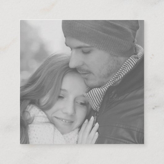 白黒エレガント写真QRコードRSVP エンクロージャーカード (裏面)