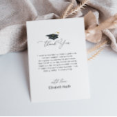 白黒エレガント卒業サンキューカード サンキューカード