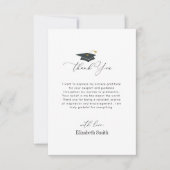 白黒エレガント卒業サンキューカード サンキューカード (正面)