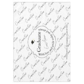 白黒エレガント卒業モダン会 テーブルクロス (正面)