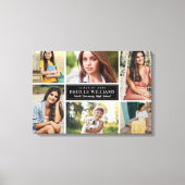 白黒エレガント卒業写真コラージュ キャンバスプリント (正面)