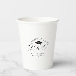 白黒エレガント卒業 紙コップ