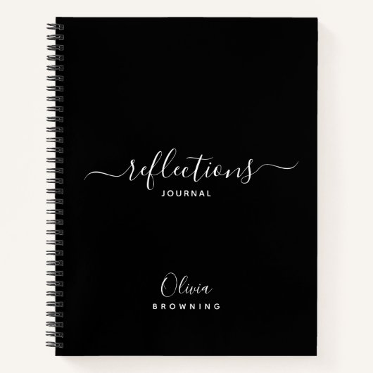 白黒エレガント反射ジャーナル ノートブック (正面)