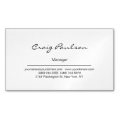 白黒エレガント名刺マグネット マグネット名刺 (正面)