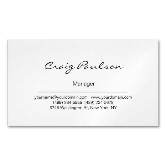 白黒エレガント名刺マグネット マグネット名刺 (正面)