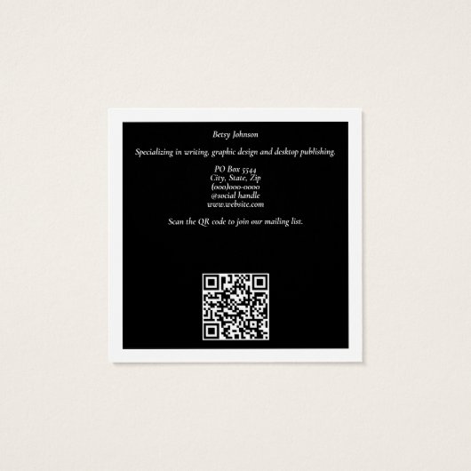 白黒エレガント名刺 (裏面)