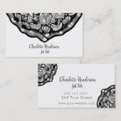 白黒エレガント名刺 名刺 (正面/裏面)