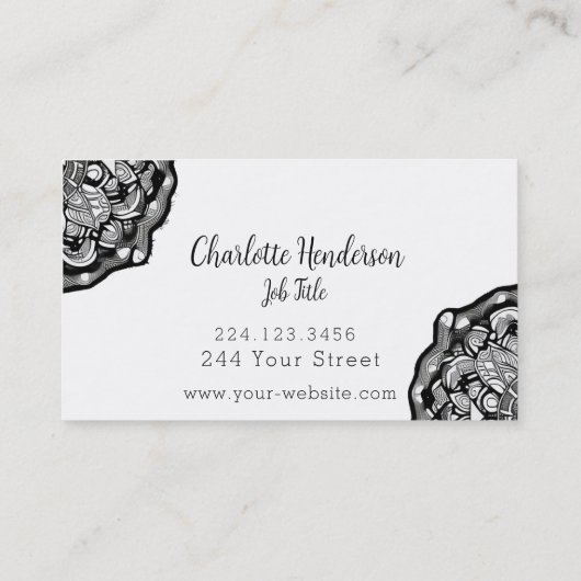 白黒エレガント名刺 名刺 (裏面)