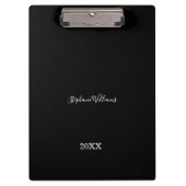 白黒エレガント名前をカスタムする年のギフト特典 クリップボード (正面)