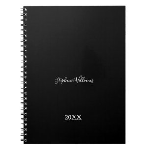 白黒エレガント名前をカスタムする年のギフト特典 ノートブック