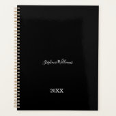 白黒エレガント名前をカスタムする年のギフト特典 プランナー手帳 (正面)