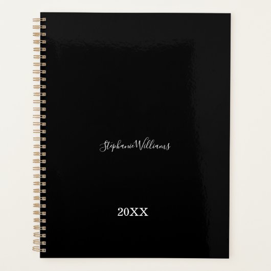 白黒エレガント名前をカスタムする年のギフト特典 プランナー手帳 (正面)