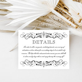 白黒エレガント大人のみ結婚披露宴 エンクロージャーカード