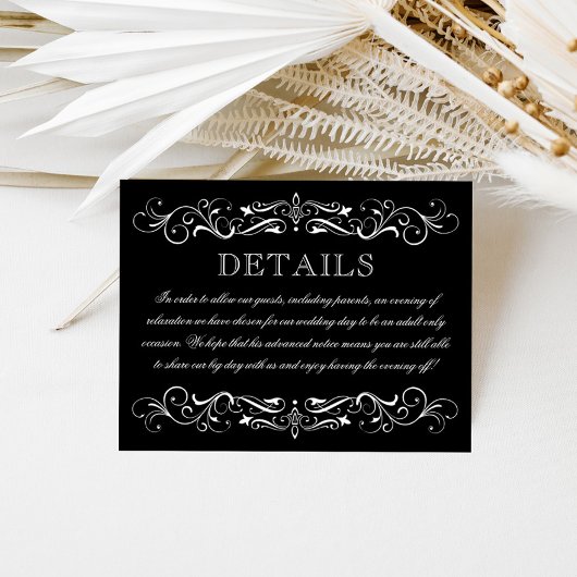 白黒エレガント大人のみ結婚披露宴 エンクロージャーカード