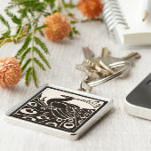 白黒エレガント孔雀 キーホルダー (側面)