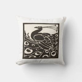 白黒エレガント孔雀 クッション