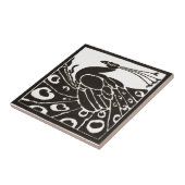 白黒エレガント孔雀 タイル (側面)