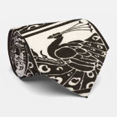 白黒エレガント孔雀 ネクタイ (ロール)