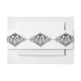 白黒エレガント宗教シンプル 招待状ベリーバンド