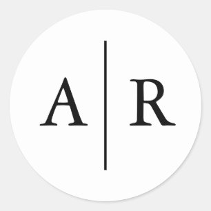 白黒エレガント封筒用シール結婚ズ ラウンドシール