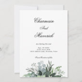 白黒エレガント式の日付を保存 招待状 (裏面)