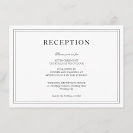 白黒エレガント式ウェディングシンプルレセプション エンクロージャーカード