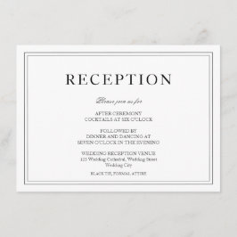 白黒エレガント式レセプション エンクロージャーカード