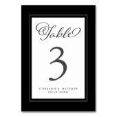 白黒エレガント式レセプション テーブルナンバー (正面)
