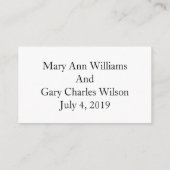 白黒エレガント式RSVPカーフォーマルド エンクロージャーカード (裏面)