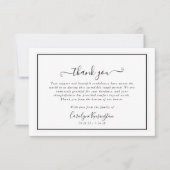 白黒エレガント悔やみや弔慰ありがとう サンキューカード (正面)