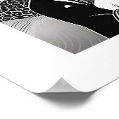 白黒エレガント愛するカップルの抱擁 ポスター (角)