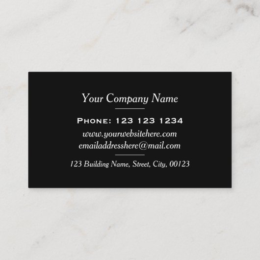 白黒エレガント抽象芸術パターン 名刺 (裏面)