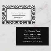 白黒エレガント抽象芸術パターン 名刺 (正面/裏面)