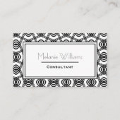 白黒エレガント抽象芸術パターン 名刺 (正面)