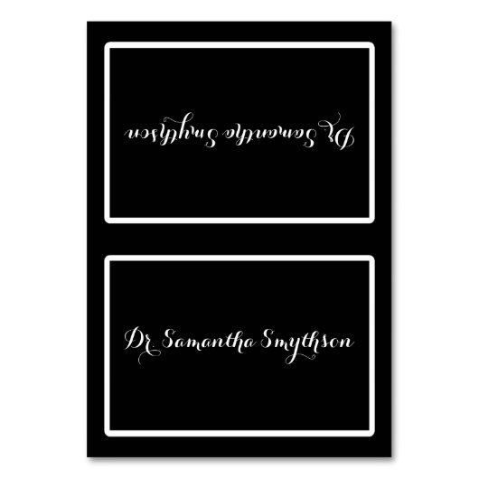 白黒エレガント文字張りシート テーブルナンバー (正面)