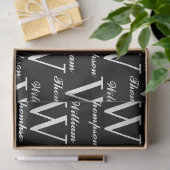 白黒エレガント文字書道モノグラム 薄葉紙 (ギフト)