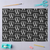 白黒エレガント文字書道モノグラム 薄葉紙 (クラフト)