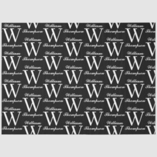 白黒エレガント文字書道モノグラム 薄葉紙