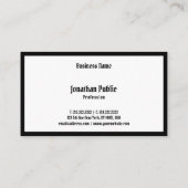 白黒エレガント書き込みスクリプトテンプレート 名刺 (裏面)