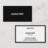 白黒エレガント書き込みスクリプトテンプレート 名刺 (正面/裏面)
