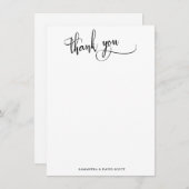 白黒エレガント書シンプル道ありがとう サンキューカード (正面/裏面)
