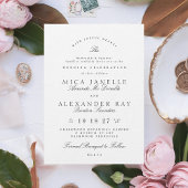 白黒エレガント書フォーマル書結婚の 招待状