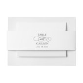 白黒エレガント書モダンミニマル 招待状ベリーバンド (正面例)