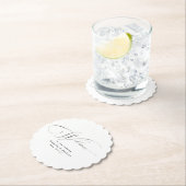 白黒エレガント書モダン結婚の ペーパーコースター (インサイチュ)