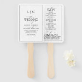 白黒エレガント書道モノグラムプログラム ハンドファン (正面&裏面)