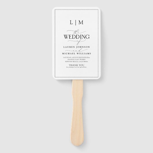 白黒エレガント書道モノグラムプログラム ハンドファン (正面)