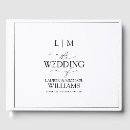 白黒エレガント書道モノグラム ゲストブック