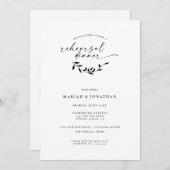 白黒エレガント植物学リハーサルディナー 招待状 (正面/裏面)