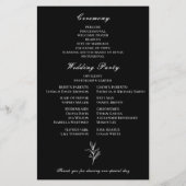 白黒エレガント植物学結婚式 プログラム (裏面)